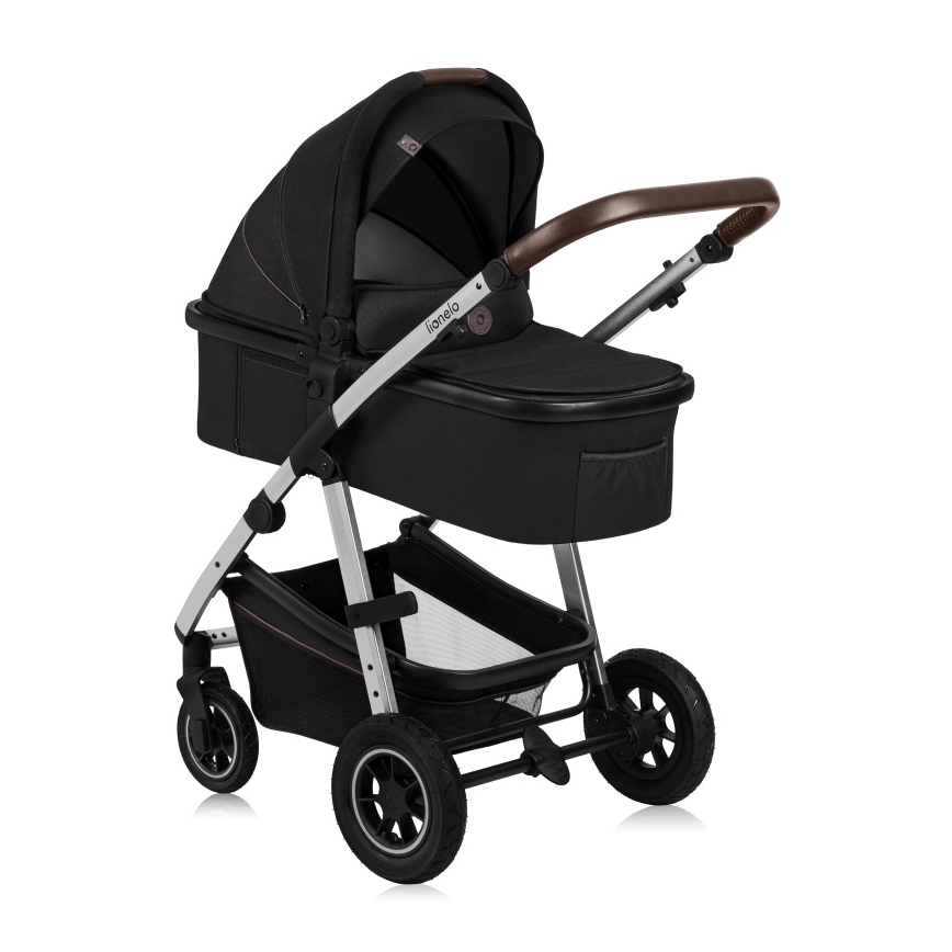Lionelo - Kombinerad barnvagn 3-i-1 AMBER Svart/Silver