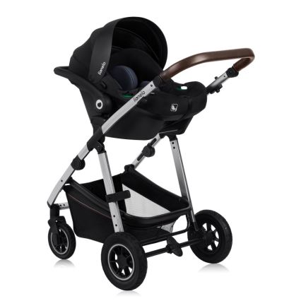 Lionelo - Kombinerad barnvagn 3-i-1 AMBER Svart/Silver
