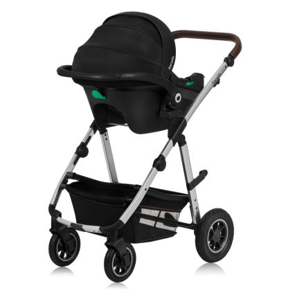 Lionelo - Kombinerad barnvagn 3-i-1 AMBER Svart/Silver