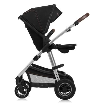 Lionelo - Kombinerad barnvagn 3-i-1 AMBER Svart/Silver