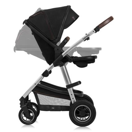 Lionelo - Kombinerad barnvagn 3-i-1 AMBER Svart/Silver