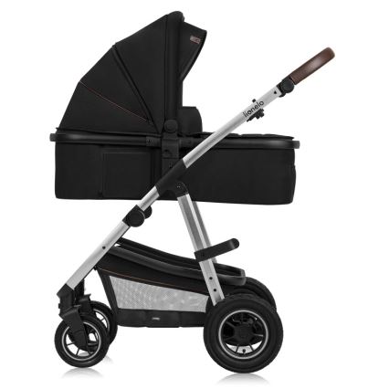 Lionelo - Kombinerad barnvagn 3-i-1 AMBER Svart/Silver