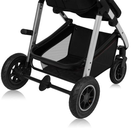 Lionelo - Kombinerad barnvagn 3-i-1 AMBER Svart/Silver