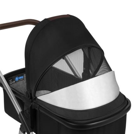 Lionelo - Kombinerad barnvagn 3-i-1 AMBER Svart/Silver