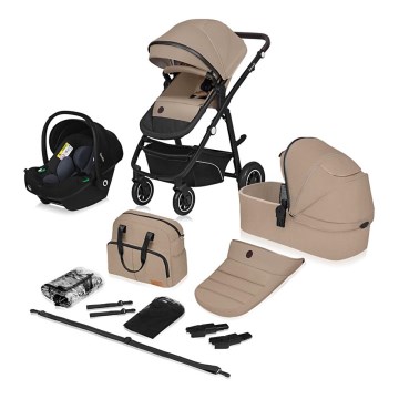 Lionelo - Kombinerad barnvagn 3-i-1 BIANKA Beige Sand