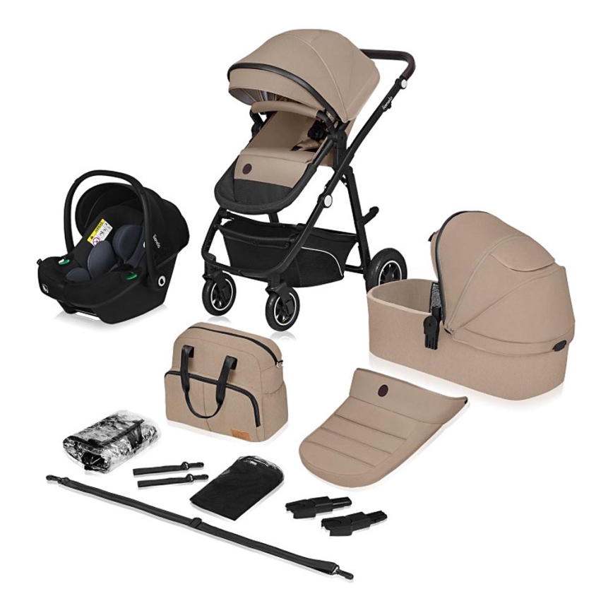 Lionelo - Kombinerad barnvagn 3-i-1 BIANKA Beige Sand
