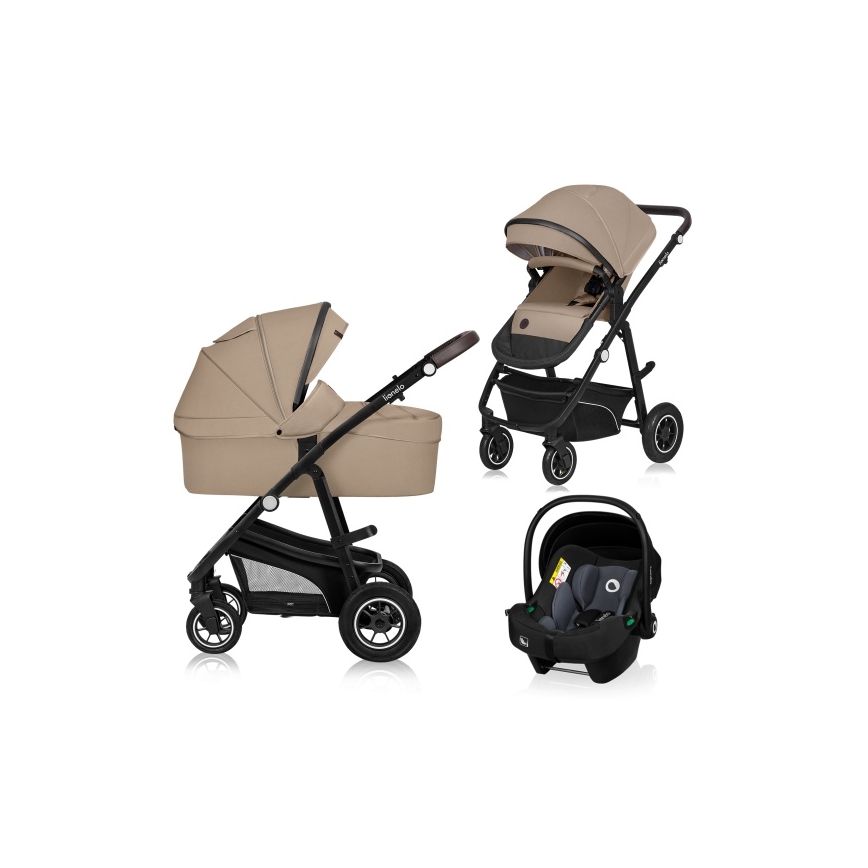 Lionelo - Kombinerad barnvagn 3-i-1 BIANKA Beige Sand