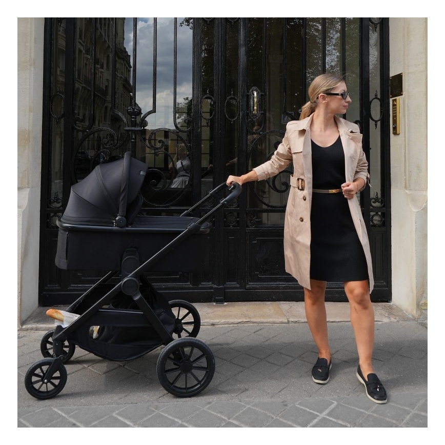 Lionelo - Kombinerad barnvagn 3-i-1 LAYLA Black Onyx