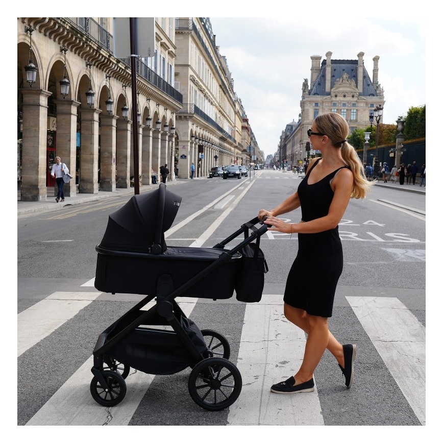 Lionelo - Kombinerad barnvagn 3-i-1 LAYLA Black Onyx