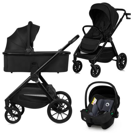 Lionelo - Kombinerad barnvagn 3-i-1 LAYLA Black Onyx