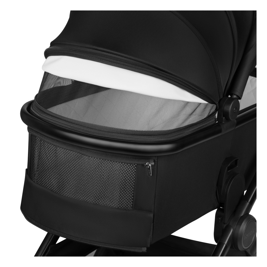 Lionelo - Kombinerad barnvagn 3-i-1 LAYLA Black Onyx