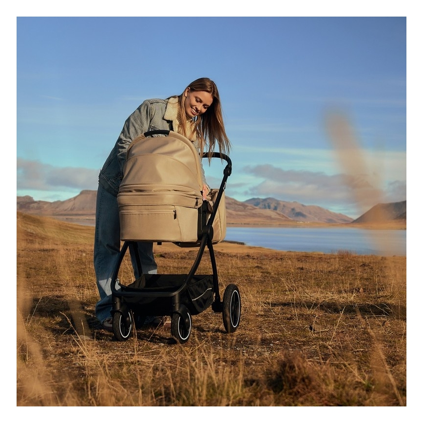 Lionelo - Kombinerad barnvagn 3-i-1 MERIL Sandbeige