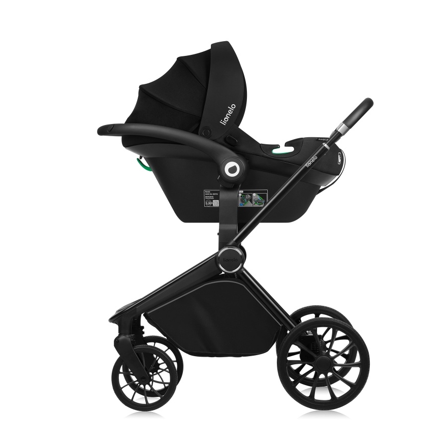 Lionelo - Kombinerad barnvagn 3 i 1 MIKA PLUS Svart Onyx