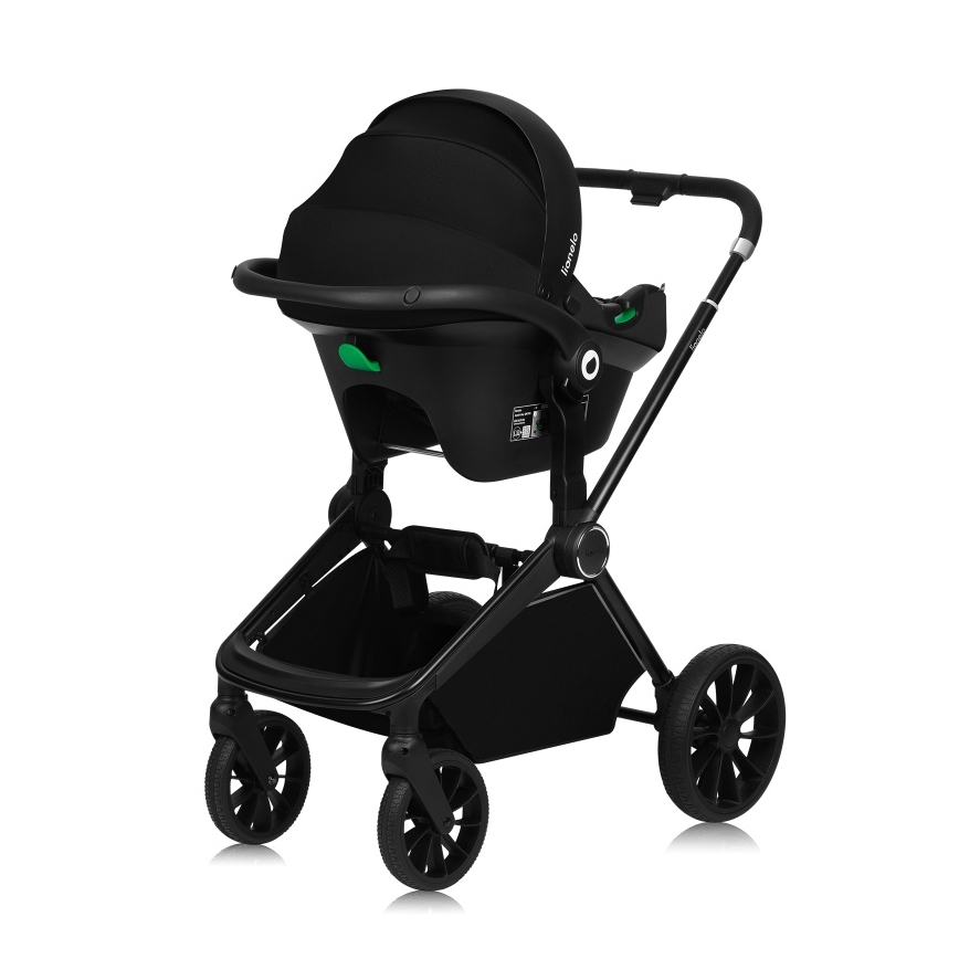 Lionelo - Kombinerad barnvagn 3 i 1 MIKA PLUS Svart Onyx