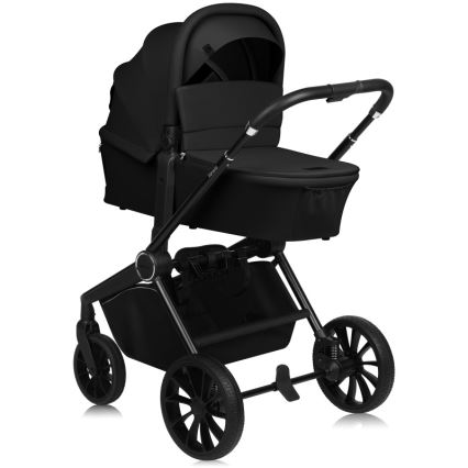 Lionelo - Kombinerad barnvagn 3 i 1 MIKA PLUS Svart Onyx