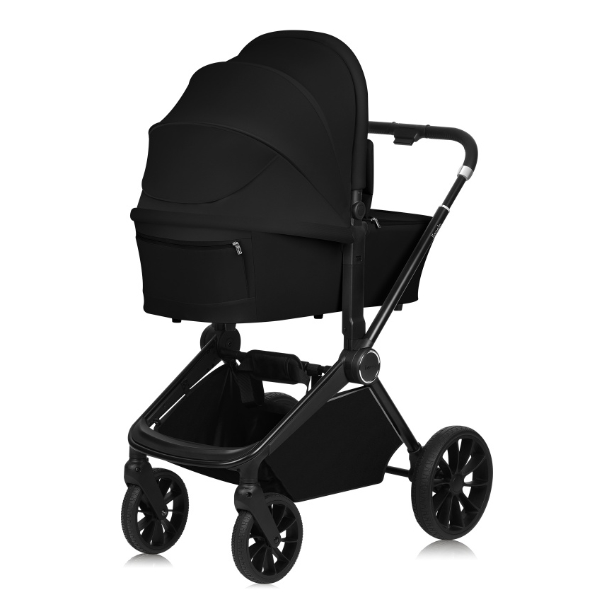Lionelo - Kombinerad barnvagn 3 i 1 MIKA PLUS Svart Onyx