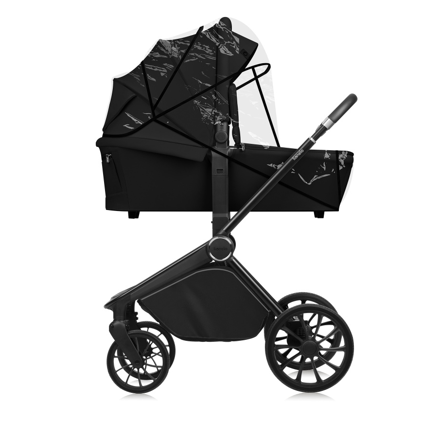 Lionelo - Kombinerad barnvagn 3 i 1 MIKA PLUS Svart Onyx