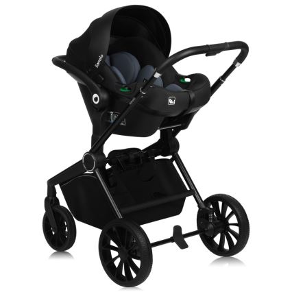 Lionelo - Kombinerad barnvagn 3 i 1 MIKA PLUS Svart Onyx