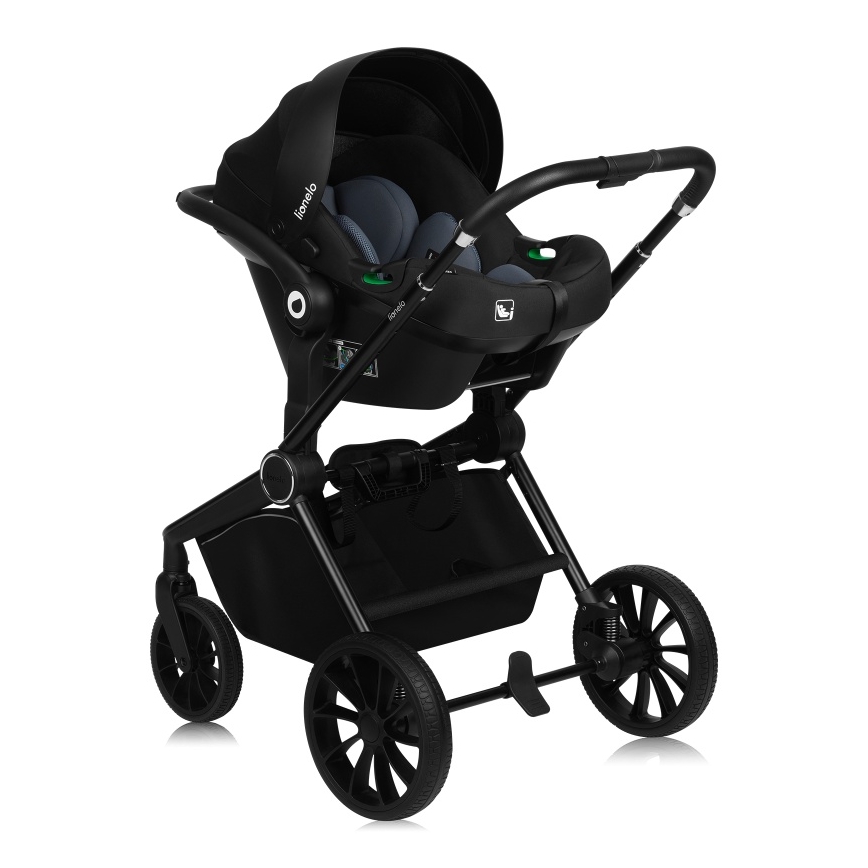 Lionelo - Kombinerad barnvagn 3 i 1 MIKA PLUS Svart Onyx