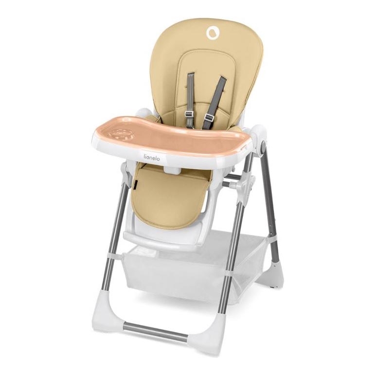 Lionelo - Matstol för barn LINN PLUS vit/beige