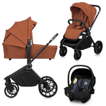 Lionelo - MIKA PLUS 3-i-1 kombivagn, rostbrun