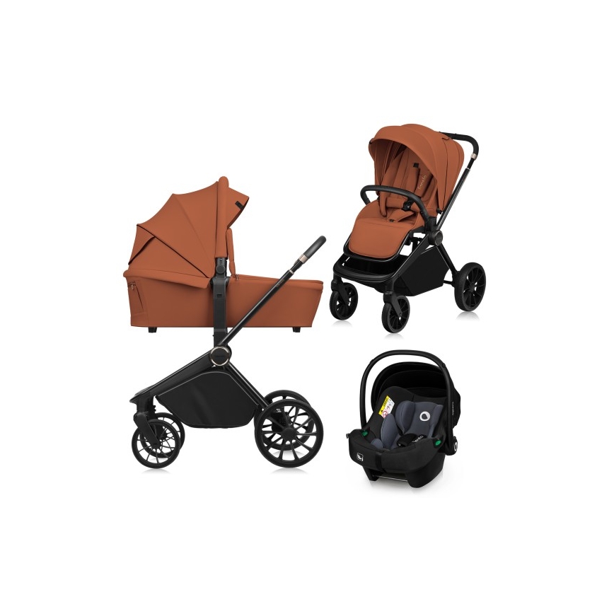 Lionelo - MIKA PLUS 3-i-1 kombivagn, rostbrun