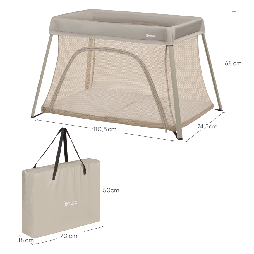 Lionelo - Resesäng 3 i 1 ALICE Beige Olive