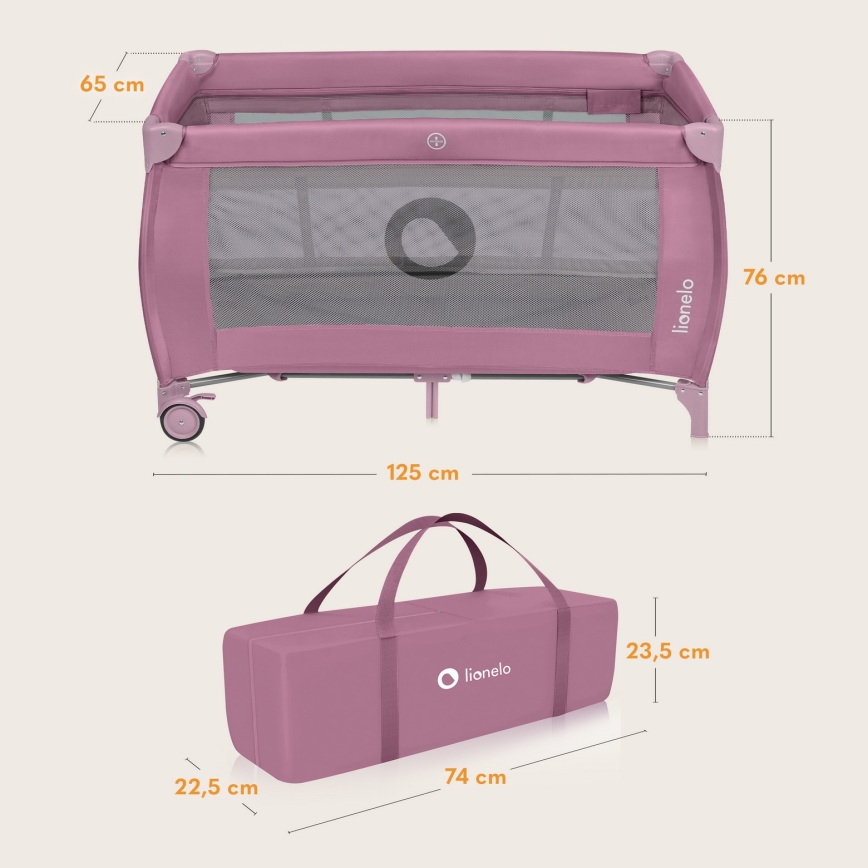 Lionelo - Resesäng STEFI PLUS Rosa Magnolia