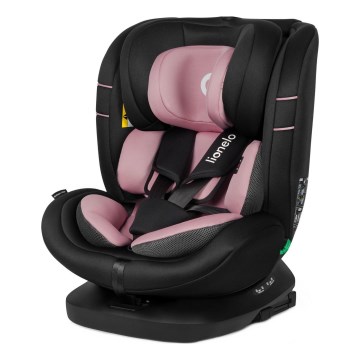 Lionelo - Roterbar bilbarnstol med bas BASTIAAN i-Size 40-150 cm Pink Rose