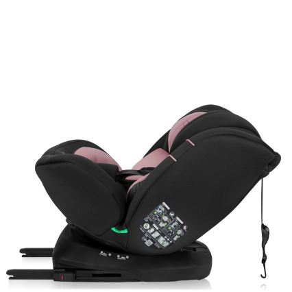 Lionelo - Roterbar bilbarnstol med bas BASTIAAN i-Size 40-150 cm Pink Rose