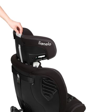 Lionelo - Roterbar bilbarnstol med bas BASTIAAN ONE i-Size 40-150 cm Svart Carbon