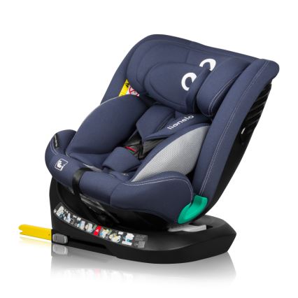 Lionelo - Roterbar bilbarnstol med bas BASTIAAN ONE i-Size 40-150 cm Marinblå