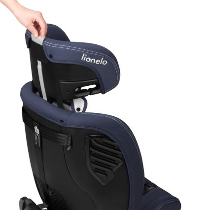 Lionelo - Roterbar bilbarnstol med bas BASTIAAN ONE i-Size 40-150 cm Marinblå