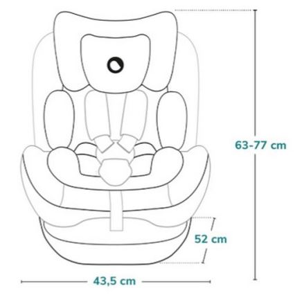 Lionelo - Roterbar bilbarnstol med bas BASTIAAN ONE i-Size 40-150 cm Marinblå