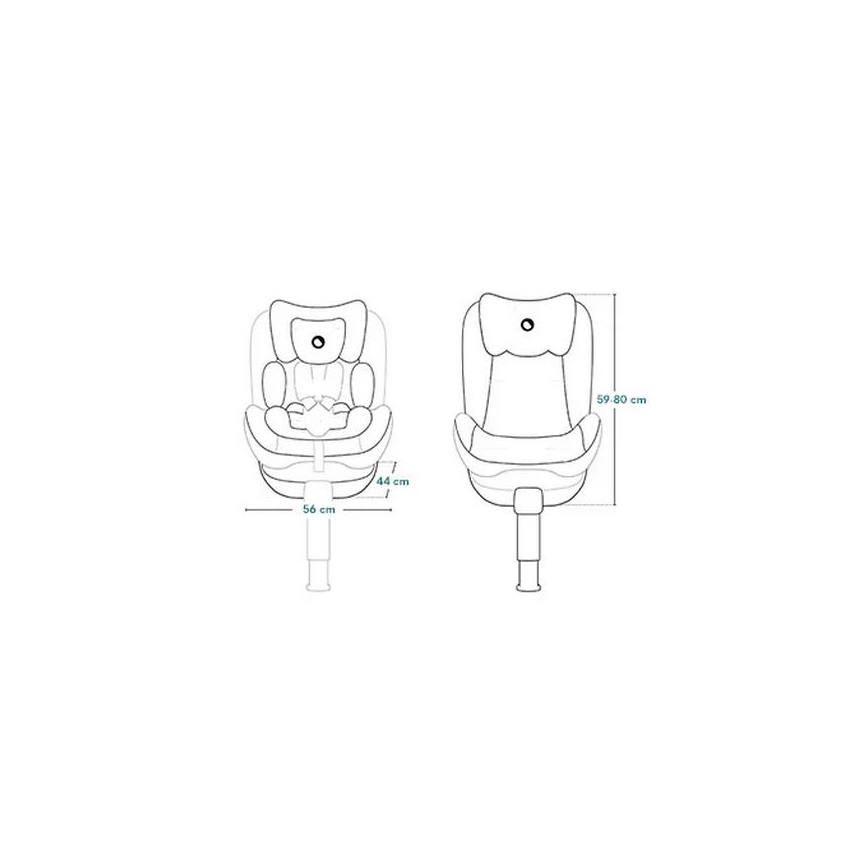 Lionelo - Roterbar bilbarnstol med bas BRAAM AIR i-Size 40-150 cm Svart kolfiber