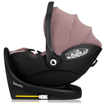 Lionelo - Roterbar bilbarnstol med bas MOXIE SET i-Size 40-87 cm Rosa Mauve