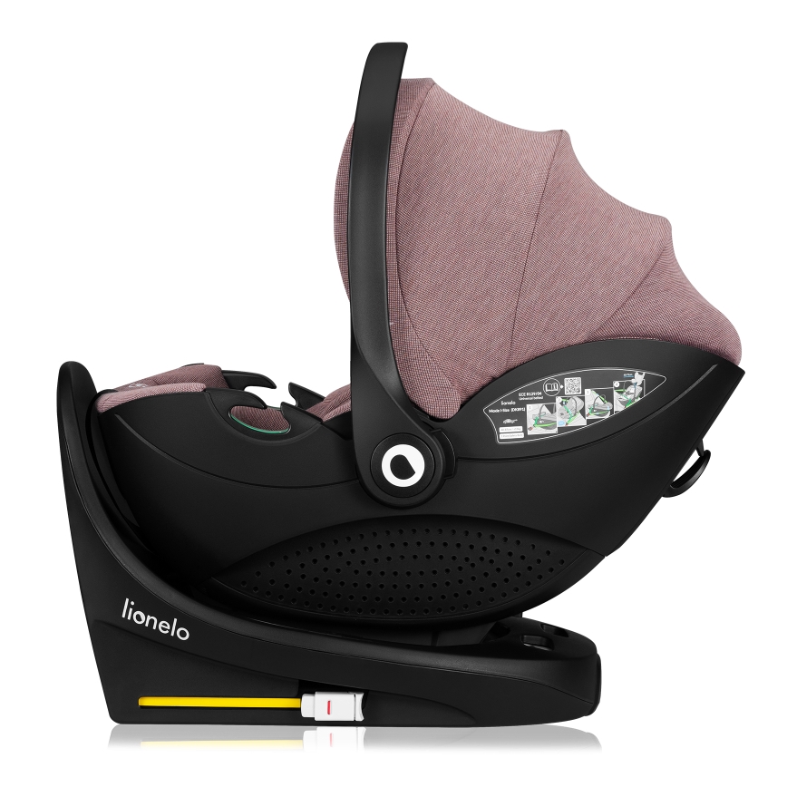 Lionelo - Roterbar bilbarnstol med bas MOXIE SET i-Size 40-87 cm Rosa Mauve