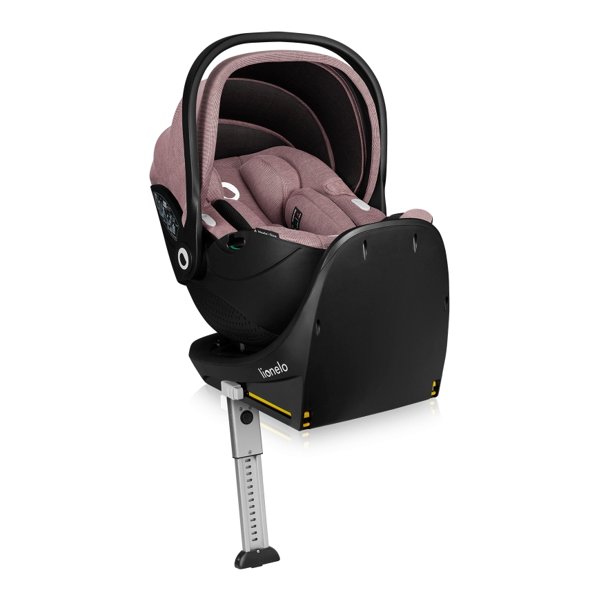 Lionelo - Roterbar bilbarnstol med bas MOXIE SET i-Size 40-87 cm Rosa Mauve