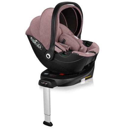 Lionelo - Roterbar bilbarnstol med bas MOXIE SET i-Size 40-87 cm Rosa Mauve