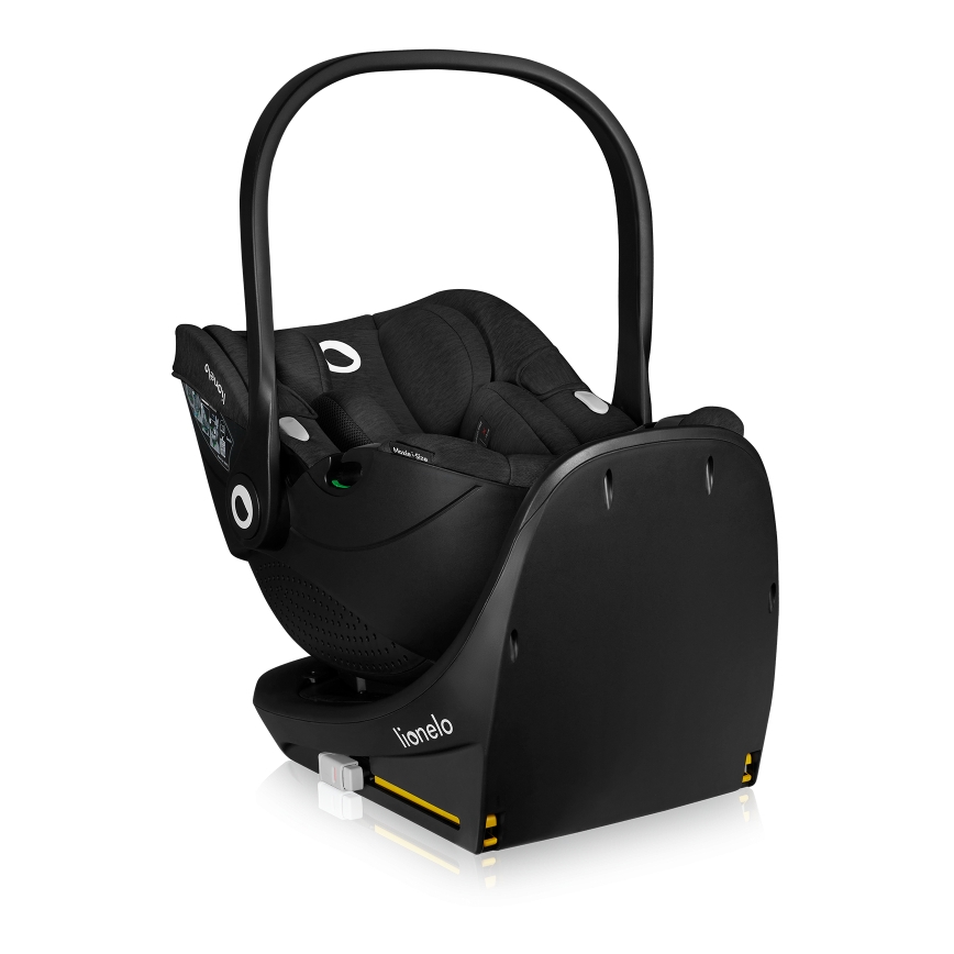 Lionelo - Roterbar bilbarnstol med bas MOXIE SET i-Size 40-87 cm Svart Carbon