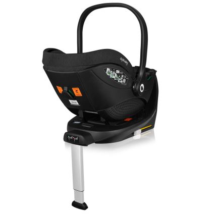 Lionelo - Roterbar bilbarnstol med bas MOXIE SET i-Size 40-87 cm Svart Carbon