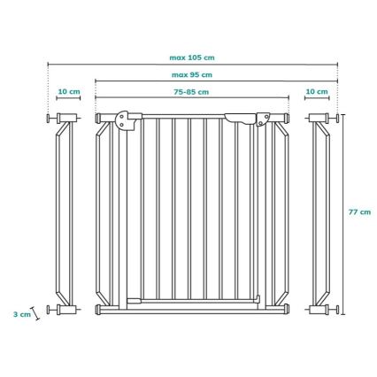 Lionelo - Säkerhetsbarriär TRUUS SLIM LED 1xAAA vit