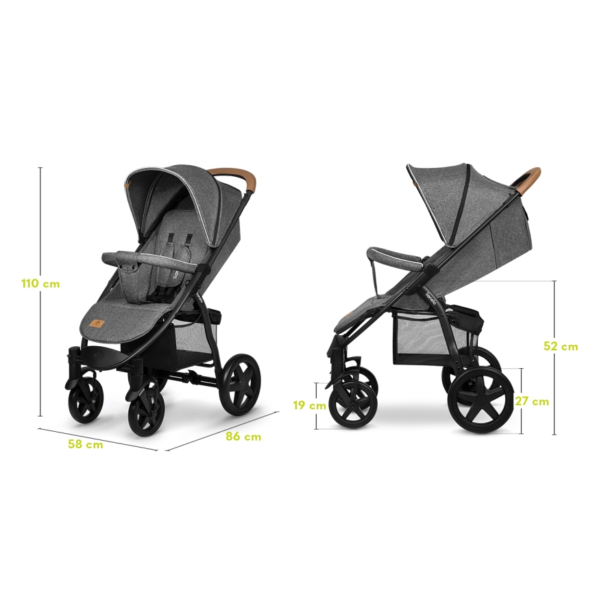 Lionelo - Sittvagn ANNET PLUS grå