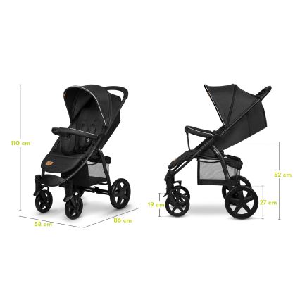 Lionelo - Sittvagn ANNET PLUS svart