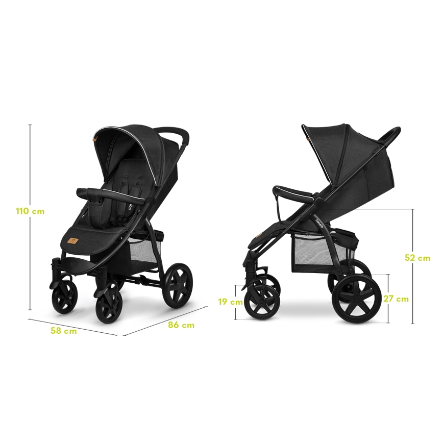 Lionelo - Sittvagn ANNET PLUS svart