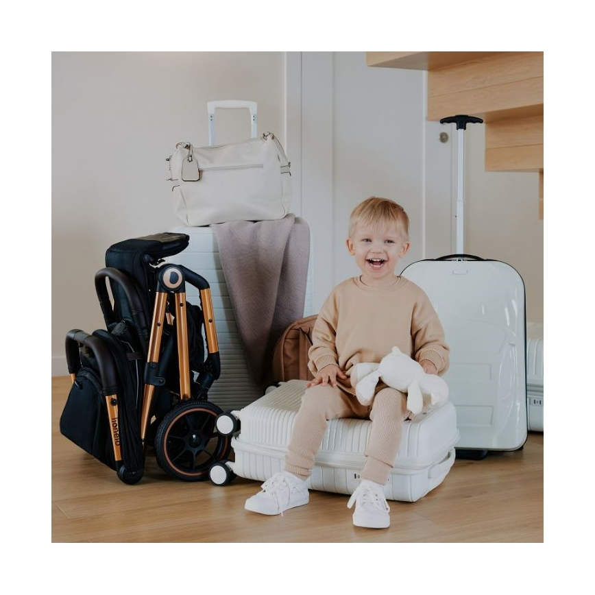 Lionelo - Sittvagn CLOE svart/blå/guld