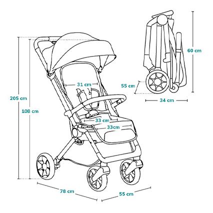 Lionelo - Sittvagn CLOE svart/grå