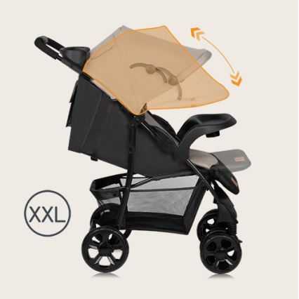 Lionelo - Sittvagn EMMA PLUS beige/svart