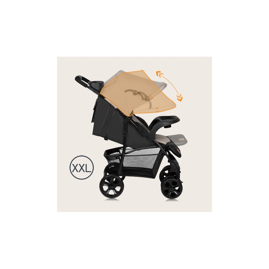 Lionelo - Sittvagn EMMA PLUS beige/svart