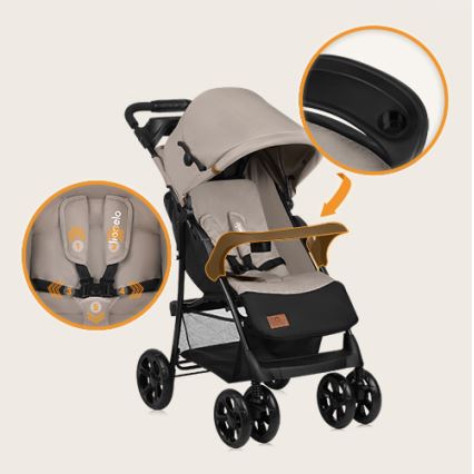 Lionelo - Sittvagn EMMA PLUS beige/svart